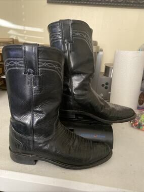 Justin Cowboy Boots 6.5B Black Women’s